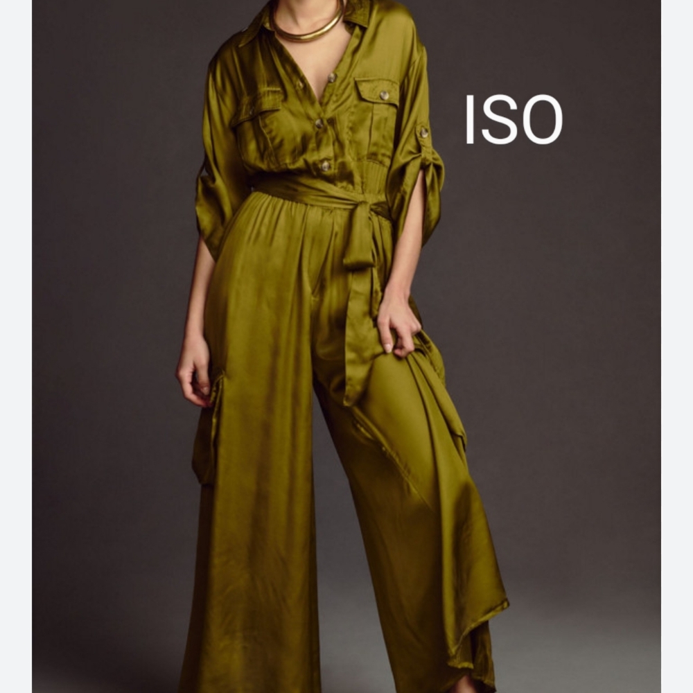 ISO!!!!! Anthropologie Silky Cargo Jumpsuit